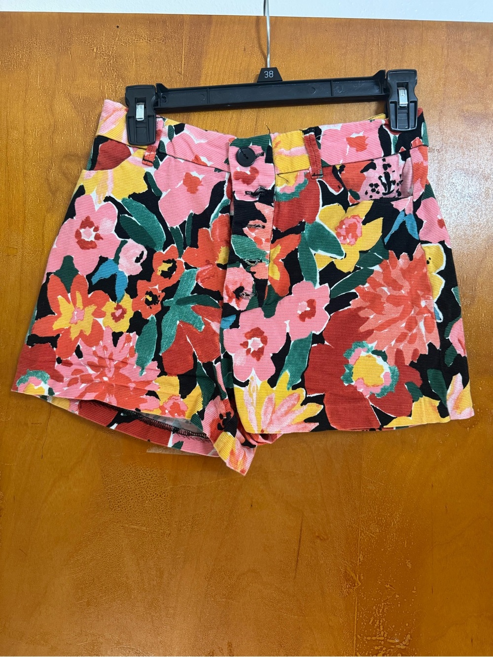 Zara Floral Jean Shorts - Pink, Red, Yellow, Green
